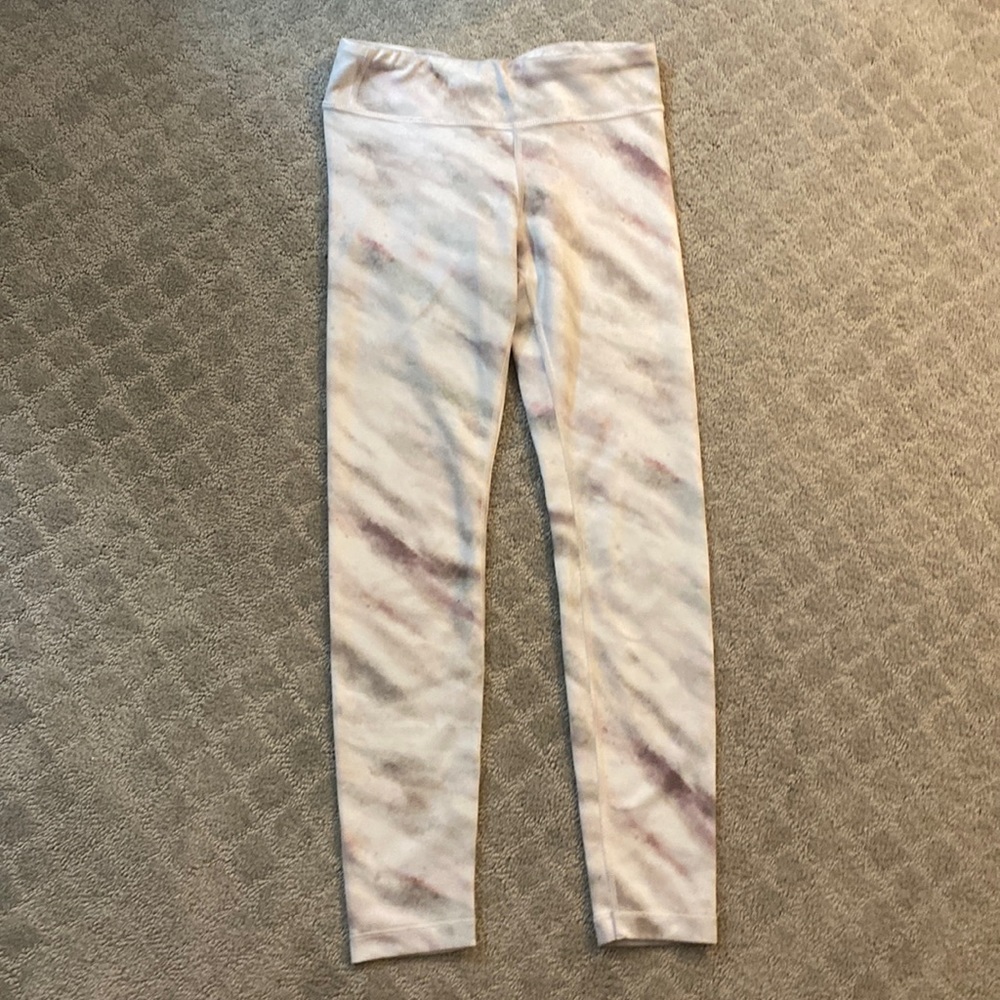 Athleta Girl super soft white marble leggings